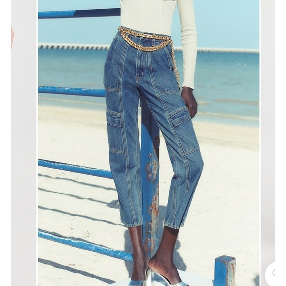 AGOLDE COOPER WIDE LEG CARGO JEANS SIZE 33 NWT Retail $285 - Picture 2 of 11